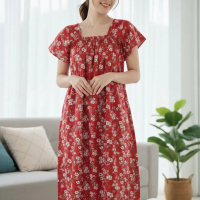 Daster Fuji Kerut Dada Premium Wanita Pendek Selutut Bahan Rayon Viscoe Motif Kekinian