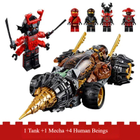Khối Xây Dựng, Tương Thích Với LEGO Ninjago, Xe Tăng Khoan Khổng Lồ Của Kou, Đồ Chơi Lắp Ráp Rắn Khổ