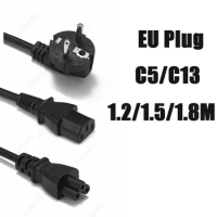 PC Laptop Power Cable EU Plug IEC C5 C13 Power Adapter Extension Cord For Asus Dell HP Notebook TV Monitor PC Computer Printer