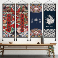 中式古典布藝掛畫掛簾ins掛布背景布掛毯墻布壁毯裝飾畫
