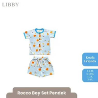 LIBBY Earth Setelan Baju Bayi Newborn Anak Laki Laki Lengan Pendek Celana Pendek - Rocco set Boy 0-4