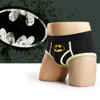 Men's Sexy Triangle Underwear Superhero Panties Cosplay Sports Printed Elastic Underpant Neutral Underwears Breathable Briefs