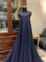 Bahan Kain Tile Dot Polkadot Warna Biru Dongker Navy Gelap