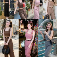 ️ꫛꫀꪝ  c o ll e c t i o n    คอลใหม่ฉบับบ พี่สาวเวียดนามผ้าสโนว์แต่งโบว์ไหล่มาพร้อม กางเกงขายาว แมทคู
