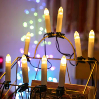 20LED Christmas Tree Candles Lights LED Flameless Taper Candles Flickering with Remote Timer and Dimmable for Xmas/Wedding