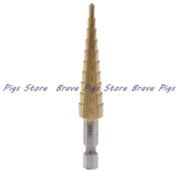 3-12mm Coated Stepped Drill Bits Hex Handle Drill Bit Metal Drilling Power Tool