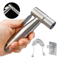 Handheld Toilet Faucet Sprayer Gun Stainless Steel Portable Hand Held Bidet Spray for Bathroom Self Cleaning Shower Head Hose