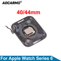 Aocarmo For Apple Watch Series 6 40mm / 44mm GPS / LTE Rear Glass Back Cover With Wireless Charging Coil Flex Replacement Part