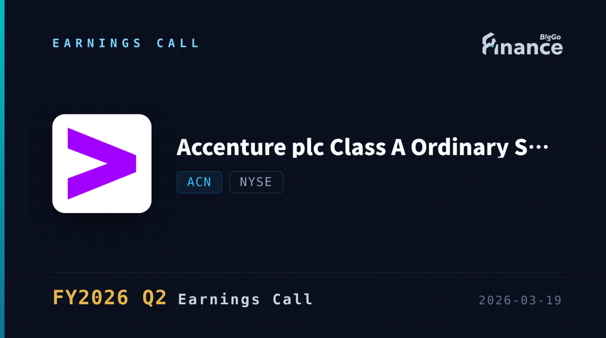 [ACN Q2 2026 Earnings Call] Accenture Raises Outlook on Record $22.1 ...