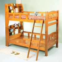 《Homelike》維爾書架型方柱雙層床 實木雙層床 上下舖 3.5尺床 小孩床 宿舍 專人配送安裝