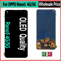 Display For OPPO Reno5 5G PEGM00 CPH2145 LCD Display OLED Screen Touch Digitizer Assembly For Reno5 4G CPH2159 LCD Screen