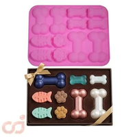 Cetakan Jelly Cetakan Coklat Puding Jelly Permen Tulang Ikan Mix 12 Cav Silikon