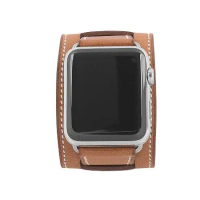 【HERMES】不鏽鋼銀寬錶帶Apple Watch_展示品(42mm)(金棕色)