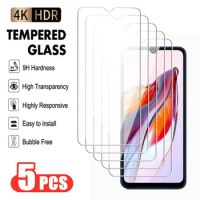 5Pcs Protective Glass For Xiaomi Redmi 12C 13C A1 A2 Plus Tempered Screen Protector Redmi Note 13 12 12T Pro Transparent Film