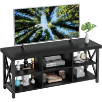 TV Stand for TV up to 65 inches Entertainment Center with 6 Storage Cabinet for Living Room, 55 inch Television Stands