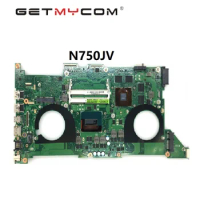 Getmycom Original For ASUS N750J N750JV N750JK I7-4700HQ CPU GTX750M Laptop motherboard REV2.0/2.1 mainboard test 100% work