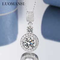Luomansi Luxury 1+5CT 11MM D Color Moissan Necklace Passed Diamond Test Woman S925 Silver Fine Jewelry Super Flash Wedding Party