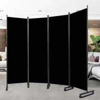 Room Divider Portable 88'' Partition Room Dividers And Folding Privacy Screens 4 Panel Wall Divider For Room Separation
