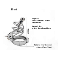 Metal chastity cage Sissy 304 stainless steel  lock  ring wiht uretral catheter  chastity belt toy f
