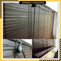 Wooden Blinds Outdoor '(W) x '(H) (Walnut), Bidai Kayu,  Meranti Wood Outdoor Blind 3ft TO 6ft