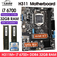 H311 Motherboard lga 1151 Kit i7 6700 CPU 2*16=32GB DDR4 2666MHz RAM Support NVME M.2 And SATA M.2 With integrated graphics card