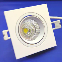 Head 7W 9W 12W 15W 18W 110V/220V LED Recessed Ceiling Downlight Square Dimmable LED COB Spot light lamp With Driver For Home