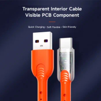Type C/Micro USB 65W USB C Cable USB Cable Data Cord 65W Orange 1m Mobile Phone Charge