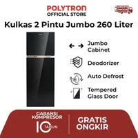 Kulkas POLYTRON Belleza JUMBO 2 Pintu 260 Liter PRW 29MNX
