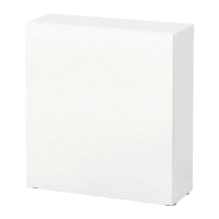 BESTÅ 附門片層架組, 白色/laxviken 白色, 60x22x64 公分