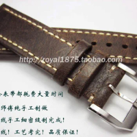 20mm 21mm 22mm Genuine Leather WatchBand Replacement Men's calfski Leather Strap Vintage Brown Handmade Strap For IWC Watch Band