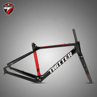 700C Twitter Carbon Road Gravel Bike Frame Disc Brake Thru Axle 12x100mm 12x142mm Inner Cable Framesets Bicycle Accessories