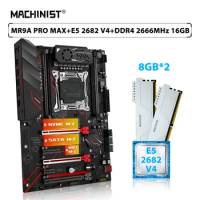MACHINIST X99 MR9A PRO MAX Set Motherboard Kit LGA 2011-3 Xeon E5 2682 V4 Processor CPU 16GB=2*8GB 2666MHz DDR4 Memory RAM SSD