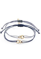 Elli Jewelry Set Gelang Wanita Perak 925 Lapis Emas Bulat Outfit Korea Trendy Biru