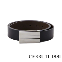Cerruti 1881 義大利頂級小牛皮皮帶 CECU05493M(黑色 贈送禮提袋)