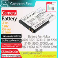 CameronSino Battery for Nokia 2610 3220 3230 5140 5140i 5200 5300 5500 5500 Sport 60206021 N80 fits iSpan BTA002 camera battery