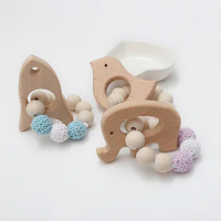 Animal Style Handmade Beads Ornament Toys Kids Gift Hanging Pendant Wood Bracelet Baby Tent Crafts Photography Props Accessories