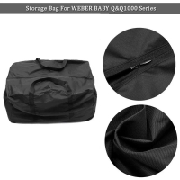 กระเป๋าเก็บบาร์บีคิว, กระเป๋าดัฟเฟิล, สำหรับ Weber BABY Q&Q1000 Series, สีดำ, 74*57*43 ซม.