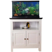 Fish Tank Stand with solid wood frame and no flimsy particle board. Supports up to 20 Gallon Aquarium Stand. Great