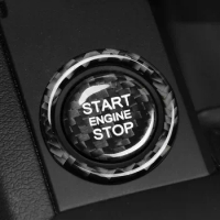 Real Carbon Fiber Car Engine Start Stop Button Trim Sticker For Audi A3 A4 A5 A6 C5 C6 Q5 Q7 S3 S6 S7 Key Ring Car Accessories