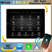 2 Din Universal 9.7" Auto Rotatable Screen 2Din Android 10 4G+64G PX6 Car DVD Radio GPS Navigation Head Unit DSP CarPlay Audio