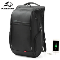 Kingsons Men Backpacks 15'' 17'' Laptop Backpack USB Charger Bag Anti-theft Backpack For Teenager Fashion Male Travel Bags