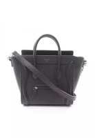 Celine Pre-Loved Celine luggage nano shopper Handbag leather black 2WAY