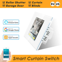 LCD WiFi Smart Curtain Switch for Electric Motorized Curtain Blind Roller Shutter Works with Apple Homekit Alexa Google Home