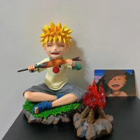14cm Uzumaki Naruto Figure NARUTO Figurine Childhood Uzumaki Naruto Cute Eating Fish Action Figures Pvc Model Statue Doll Toys