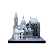 Jerman Aachen Cathedral Model Kertas DIY Seni Bina Terkenal Eropah 3D Cube Paper Mold untuk Peminat