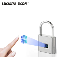 USB rechargeable door lock Keyless Fingerprint Lock fingerprint smart padlock quick unlock Zinc alloy metal
