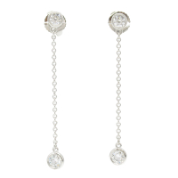 【二手名牌BRAND OFF】Tiffany & Co 蒂芬妮 Pt950鉑金 Diamonds By The Yard Drop 吊墜式 耳環