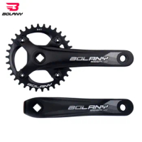 BOLANY 34T 36T MTB Bicycle Crank Set 104BCD Square Hole Plus Or Minus Teeth 7-12 Speed Aluminum Alloy 170mm Crank Chainring