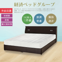 【IHouse】經濟型房間三件組-單人3尺(床頭+床底+獨立筒)