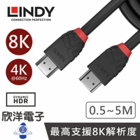 ※ 欣洋電子 ※ LINDY林帝 HDMI線 BLACK系列 HDMI 4K 8K (TYPE-A) 公公 傳輸線 (36471) (36770) 0.5M 1M 2M 3M 5M